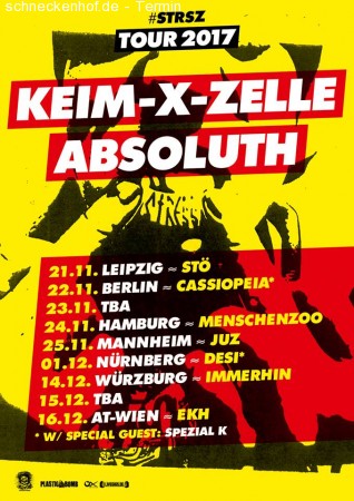 Keim-X-Zelle & Absoluth / 2x Punkrap Werbeplakat