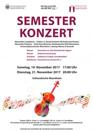 Uniorchester Mannheim - Semesterkonzert Werbeplakat