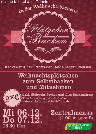 Plätzchenbacken in der Mensa Werbeplakat