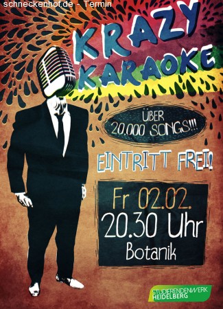 KrazyKaraoke im Botanik Werbeplakat