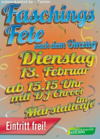 Faschingsparty nach dem Umzug! Werbeplakat