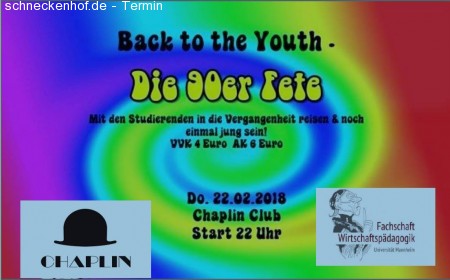 Back to the Youth - Die 90er Fete Werbeplakat