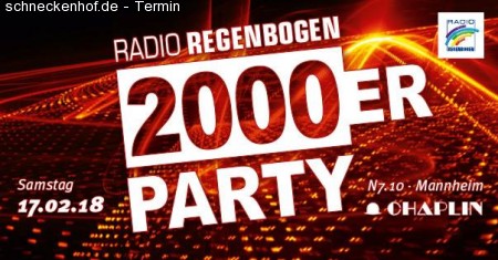 Radio Regenbogen 2000er Party Werbeplakat