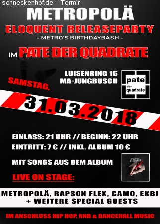 Metropolä - Releaseparty Werbeplakat