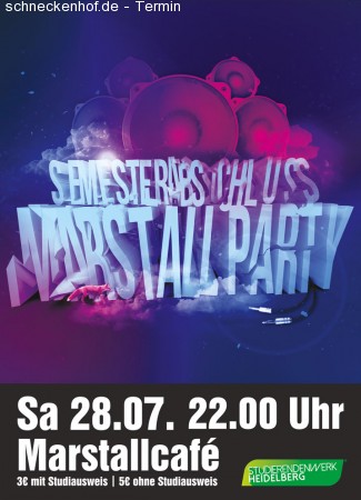 Semesterabschluss-Marstallparty Werbeplakat