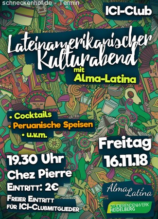 Lateinamerikanischer Kulturabend mit Alm Werbeplakat