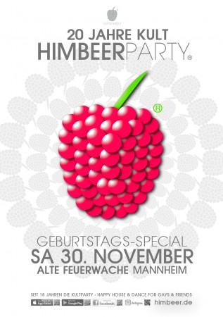 Himbeerparty 20 Jahre Special Werbeplakat