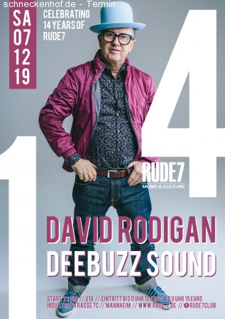 14 Years of RUDE7 Club w David Rodigan Werbeplakat