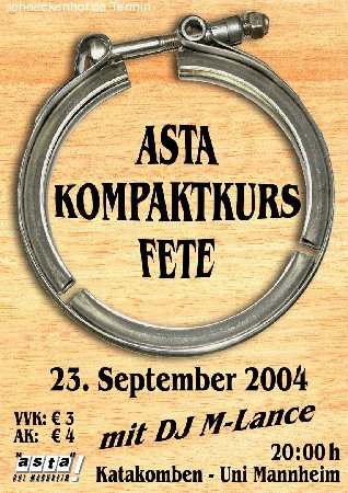 Kompaktkurs-Fete Werbeplakat