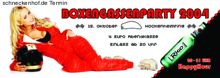 Boxengassenparty Werbeplakat