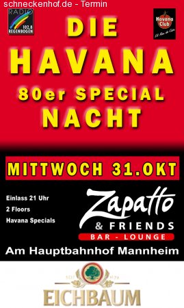 80er HAVANA Nacht Werbeplakat