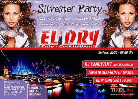 Silvesterparty im El Dry Werbeplakat