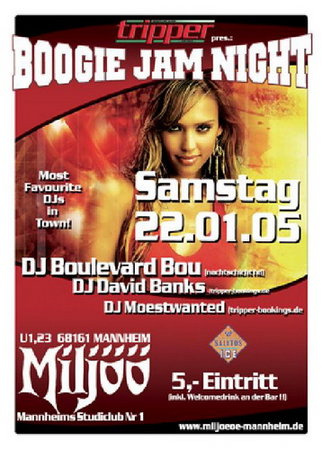 Boogie Jam Night!  Werbeplakat