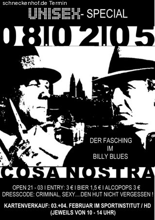 Der Fasching im Billy Blues Werbeplakat