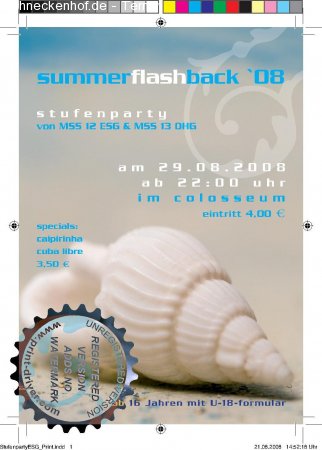 Summer Flash Back 08! Werbeplakat