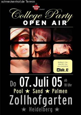 College Open Air Party Werbeplakat
