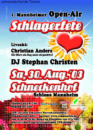 1. Mannheimer Open-Air-Schlagerfete Werbeplakat