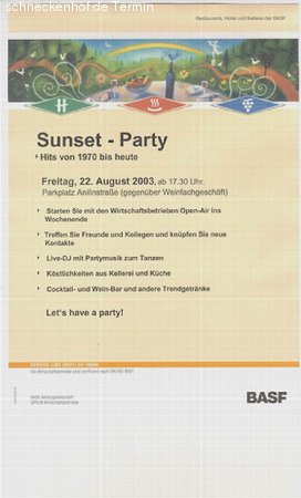 Sunset Party der BASF Werbeplakat