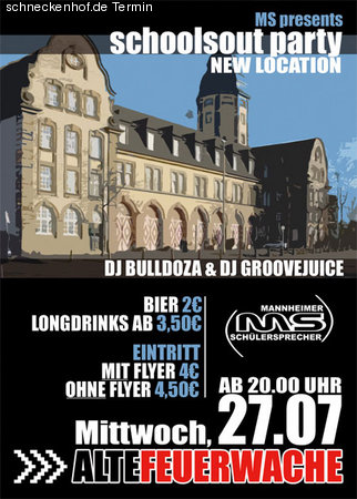 Schoolsout Party Werbeplakat