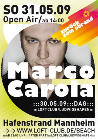 Marco Carola Beach Werbeplakat