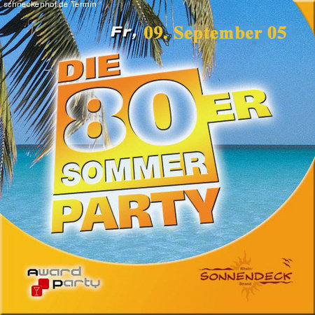 die 80er Sommerparty Werbeplakat