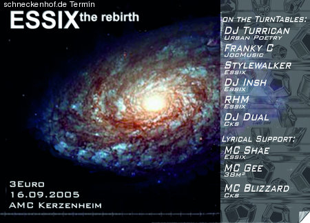 Drum'n Bass ESSIX the rebirth Werbeplakat