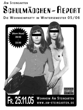 Die gro&szlig;e Wohnheimparty Werbeplakat