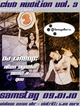 club audition Werbeplakat