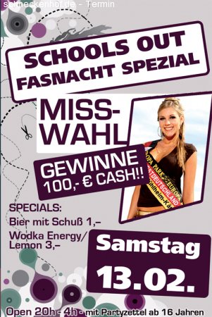 Schools Out Fastnacht Special Werbeplakat