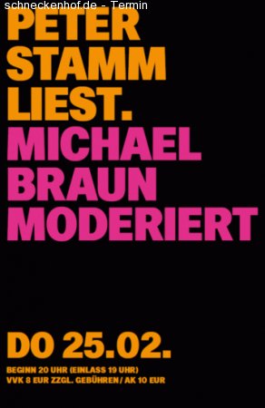 Peter Stamm liest. Michael Braun moderiert Werbeplakat