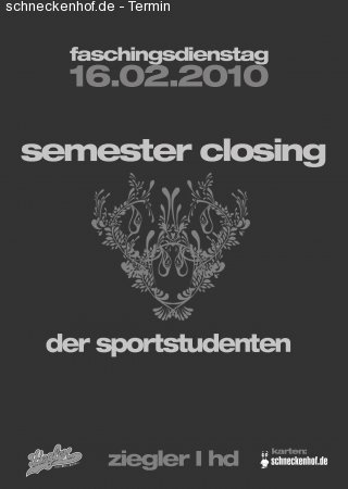 Semesterclosing der Sportstudenten - Faschingsspecial Werbeplakat