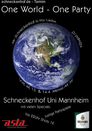 AStA pres.: One World, One Party Werbeplakat