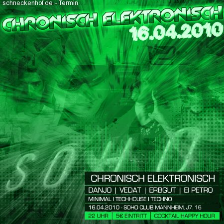 Chronisch Elektronisch Werbeplakat
