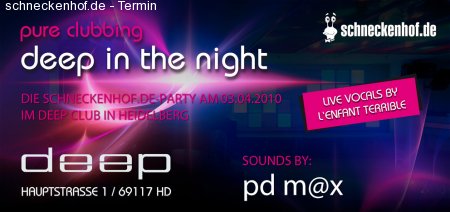 Pure Clubbing - DEEP in the Night Werbeplakat