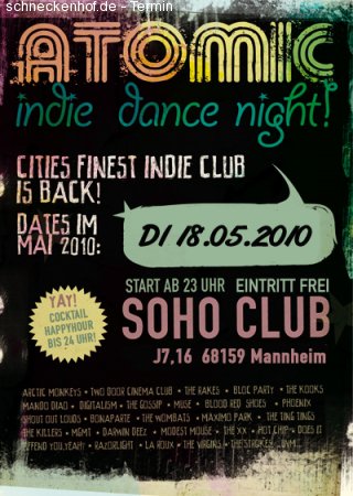 Atomic Indie Dance Night Werbeplakat