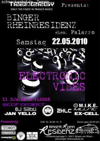Electronic Vibes am 22. Mai @ Binger Rheinresidenz Werbeplakat