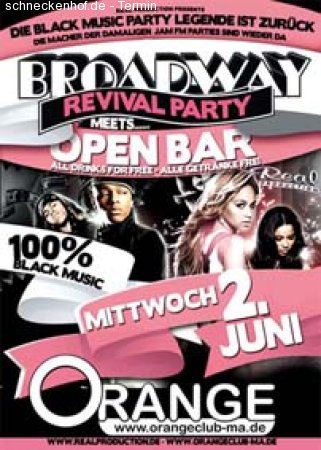 Broadway Revival Party Werbeplakat