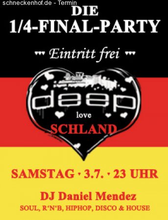 Die 1/4 Finalparty Werbeplakat