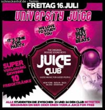 UNIVERSITY JUICE Werbeplakat