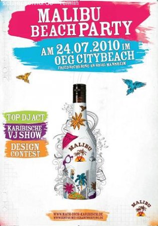 Malibu Beach Party Werbeplakat