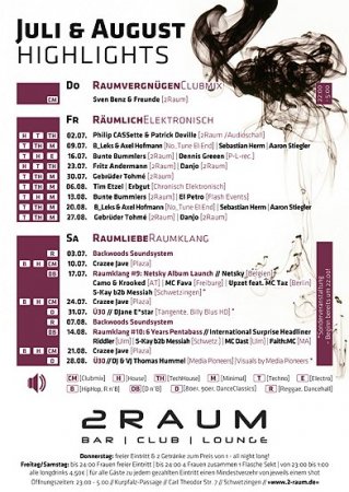 Räumlich Elektronisch mit den Gebrüder Tohmé (2RAUM) & Danjo (2RAUM) Werbeplakat