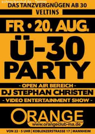 Ü30 PARTY Werbeplakat