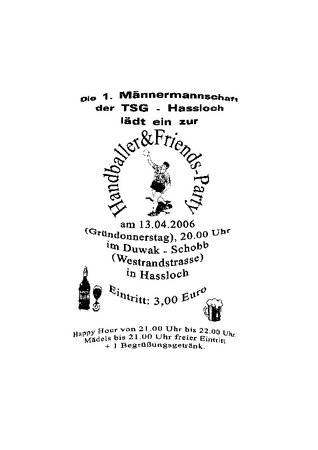 Handballer & Friends - Party Werbeplakat