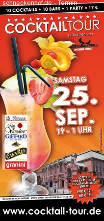 3. COCKTAILTOUR durch Mannheim Werbeplakat