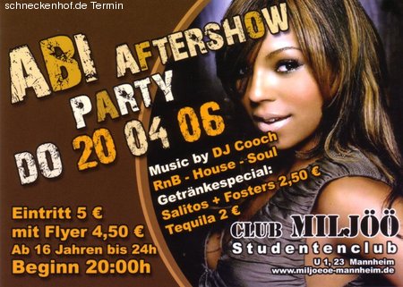 Abi Aftershowparty Werbeplakat