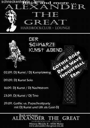 Der schwarze Kunst Abend Werbeplakat