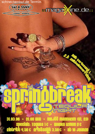 Springbreak Tequila Night Werbeplakat