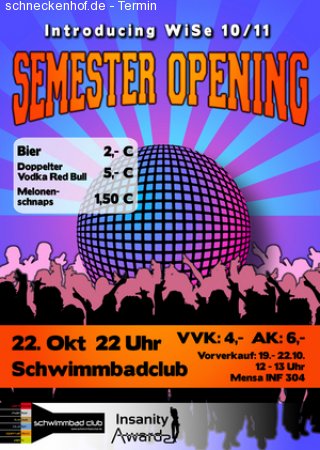 Semester Opening WiSe 10/11 Werbeplakat