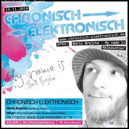 Chronisch Elektronisch Werbeplakat