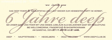 6 Jahre Deep Werbeplakat
